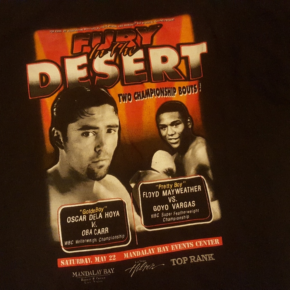 Vtg logo 7 de la hoya mayweather t shirt sz.xl